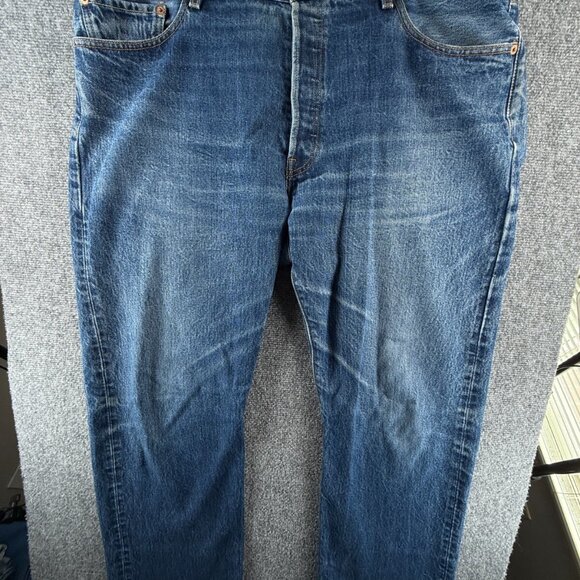 VTG Levi’s 501 Denim Jeans Distressed Adult Blue Button Fly Faded ACTL 40X34 - Picture 1 of 16